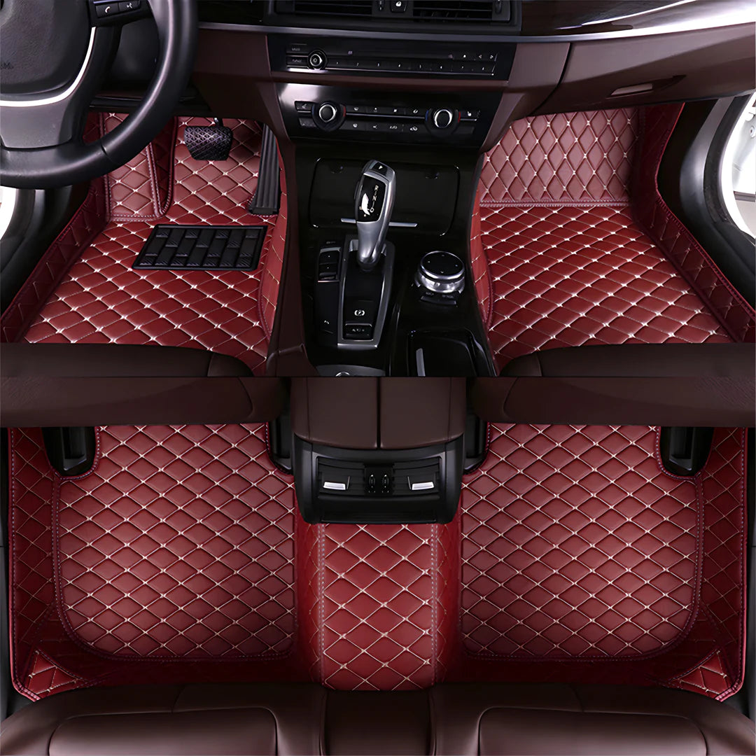 Fußmatten Für I4 2022 Luxus-Leder-Auto-Fußmatten, Auto-Innenausstattung  Teppiche Fußpolster Antirutschmatten Auto (Color : Schwarz Rot) :  : Auto & Motorrad